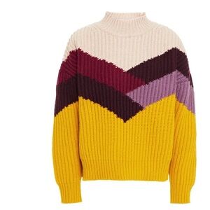 ba&sh Multicolor Chevron Turtleneck Sweater
